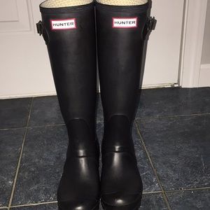 Black Hunter Tall Boots Matte